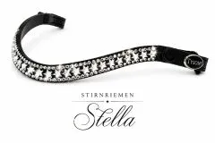 Stirnriemen Stirnband Stella Glitzer Sterne GR. Minishetty bis XX Full Leder Kristalle & Schnellverschluss