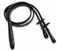 Weiche Lederz�gel Z�gel Leder schmal 1,5 cm mit Stopper Schwarz 2,60 2,80 3,0 Meter