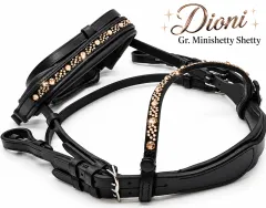 Trense DIONI Minishetty Shetty Welsh Strass Glitzer mit Schmucksteinen in Champagner incl. Z�gel