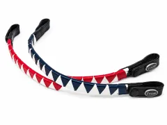 Retro Stirnriemen Stirnband Dreiecke Rot oder Blau Wei� VB WB XFull XX Full Kaltblut Retrostirnriemen Dreiecks-Design