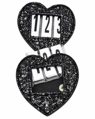 Kopfnummern Herzchen Schwarz Glitzer Herz 9 X 9 cm Turniernummern Nummern Turnier Nummer