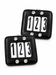Kopfnummern Black Diamond Kopfnummer Glitzer Leder Startnummern 1 Paar Turnier Nummern Schwarz