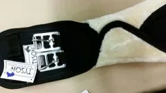 REST RAUS Sattelgurt anatomisch Fell abnehmbar 80 90 cm Schwarz Beige Mink Kunstfell Kurz Gurt Kurzgurt