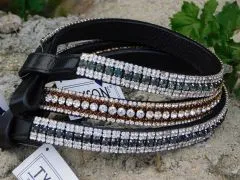 B WARE Stirnriemen X Full Kaltblut Glitzer Strass 3 Farben 47 u 54 cm LANG Stirnband Strass B WARE