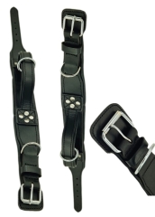 Halsband Halt´i Leder Schwarz Haltegriff  WEICH unterlegt M L XL Breit Lederhalsband mit Griff Haltehalsband