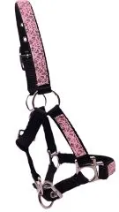 Halfter Fancy MMS MS S Glitzer Rosa Fohlen Fohlenhalfter Glitzerhalfter Kleiner Karabiner