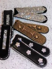 Stiefelchlips Stiefel Clip Glitzer Strass + Lack - Leder + 1 X B- WARE Clips 2 Stck = 1 Paar