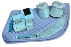 SET Sun Schabracke Hufglocken Bandagen Glitzer Minishetty Shetty Welsh Glitzerset