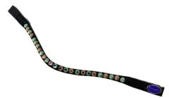 Stirnriemen Estelle Swarovski Glitzer MS S Leder Mint Grn Rosegold / Altrosa Pastell Farben
