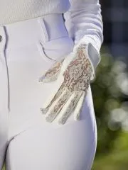 Reithandschuhe Barock Spanisch Turnier Show Lady Wei Netz S M L Hanschuhe