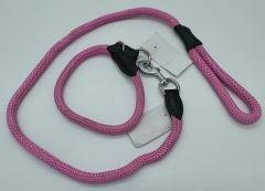 Retriever Leine + Halsband Nylon Rosa Leder verstärkt Hals ~ 45 cm Führleine + Halsband